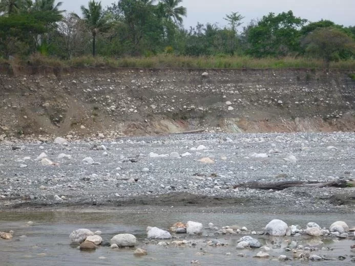 riverbed alluvial deposit exposure