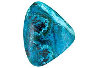 Chrysocolla cabochon with malachite swirls