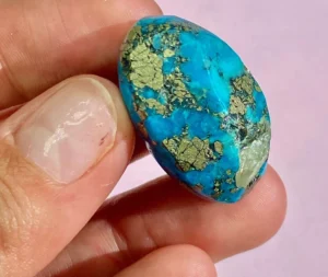 morenci turquoise with golden pyrite matrixing