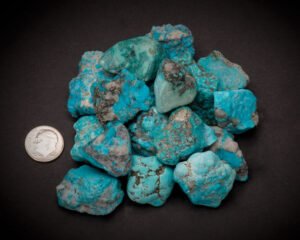 rough nuggets of morenci turquoise