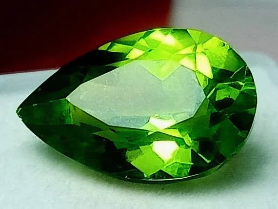 large faceted deep green Arizona Peridot