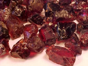 close up of anthill garnet gemstones from arizona