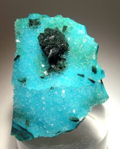 malachite in a bed of gem silica from yavapai county arizona