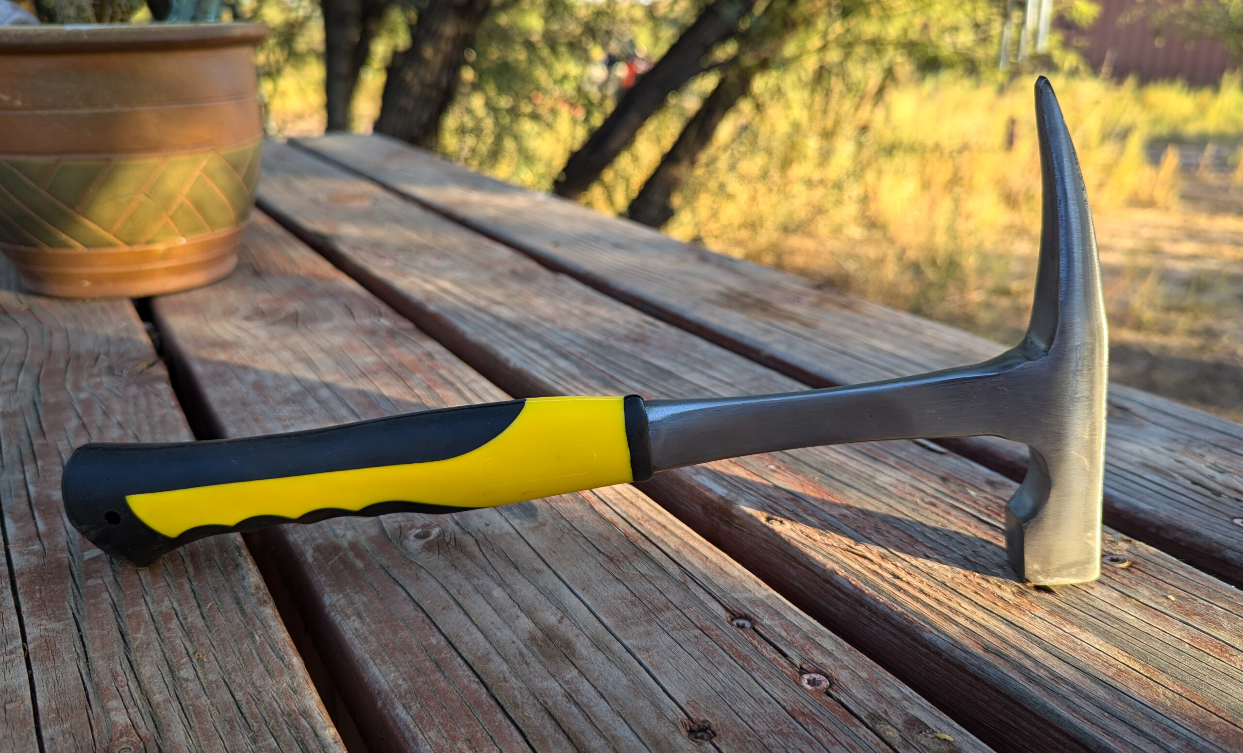 rockhammer for rockhounding, mining, and gemstone hunting front view