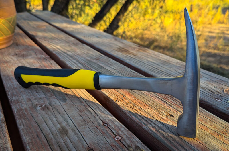 rockhammer for rockhounding, mining, and gemstone hunting side view
